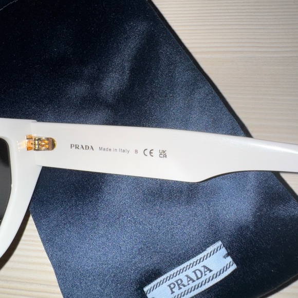 Prada Cream Cat-Eye Sunglasses with Dark Lenses - Picture 3 of 8
